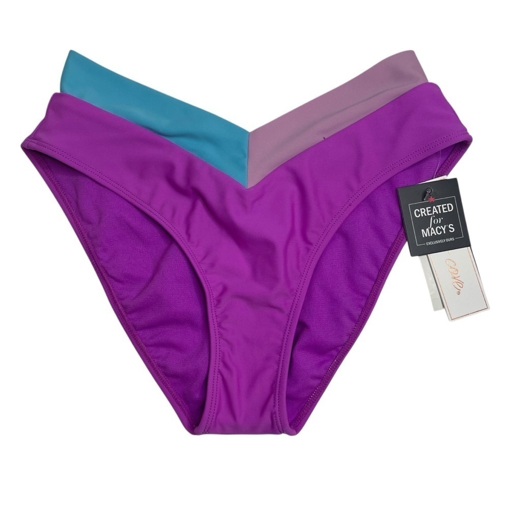 Salt + Cove Blooming Wave Midkini Top & Contrast Bikini Bottoms Orchid XS New - Picture 6 of 9
